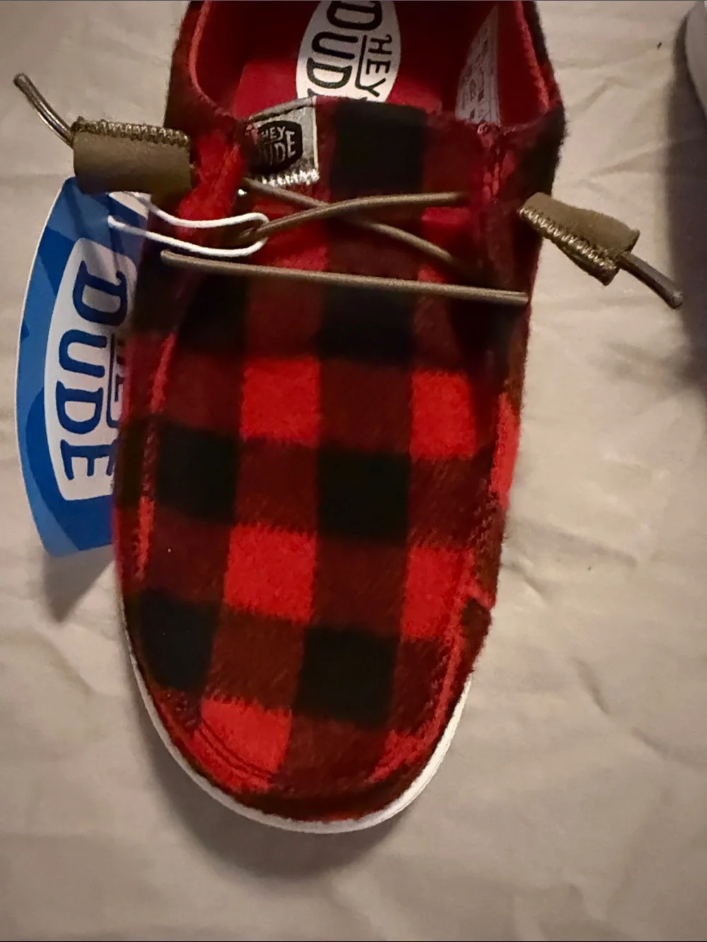 Hey Dude Wendy Buffalo Plaid Slip Ons Size 8. - Picture 5 of 6